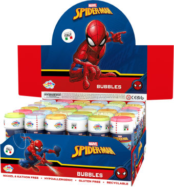 Spider-Man - Bolle di sapone Bubble World - Confezione da 36 pz