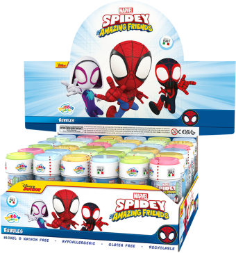Spidey & Friends - Bolle di sapone Bubble World - Confezione da 36 pz