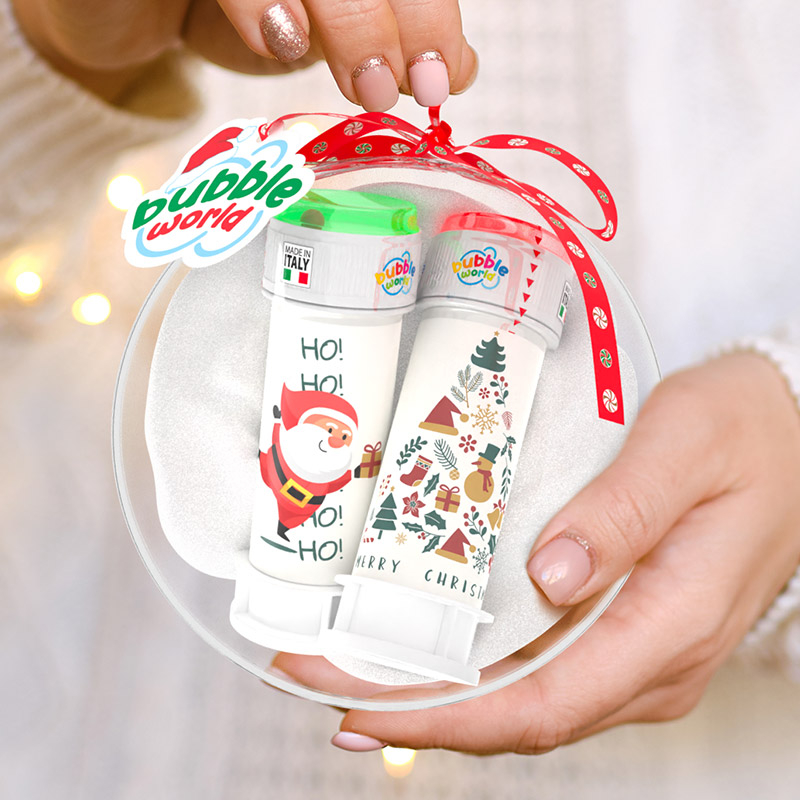PER LE FESTE DI NATALE, BOLLE DI SAPONE BUBBLE WORLD E MAGIA SOTTO L’ALBERO
