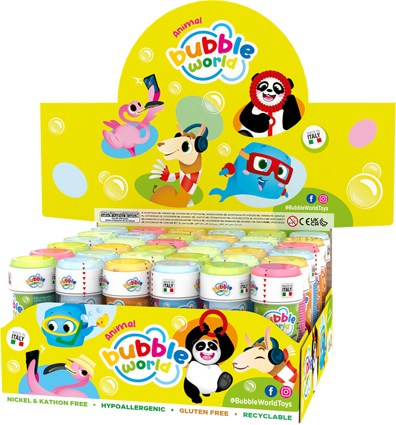 Animal - Bolle di sapone Bubble World - Confezione da 36 pz