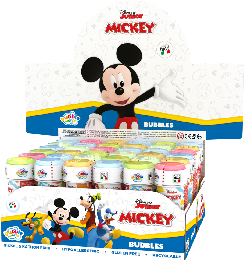 Mickey Mouse - Bolle di sapone Bubble World - Confezione da 36 pz