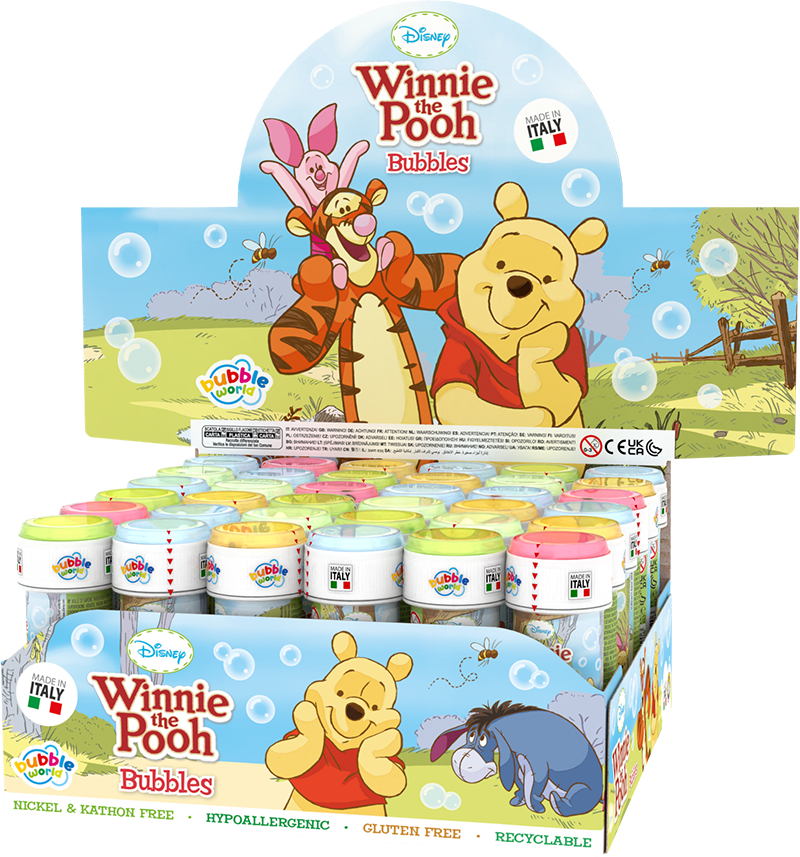 Winnie The Pooh - Bolle di sapone Bubble World - Confezione da 36 pz