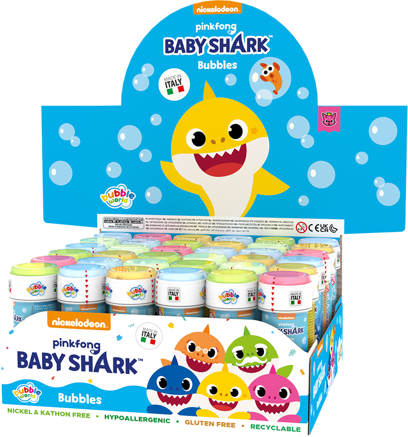 Baby Shark - Bolle di sapone Bubble World - Confezione da 36 pz