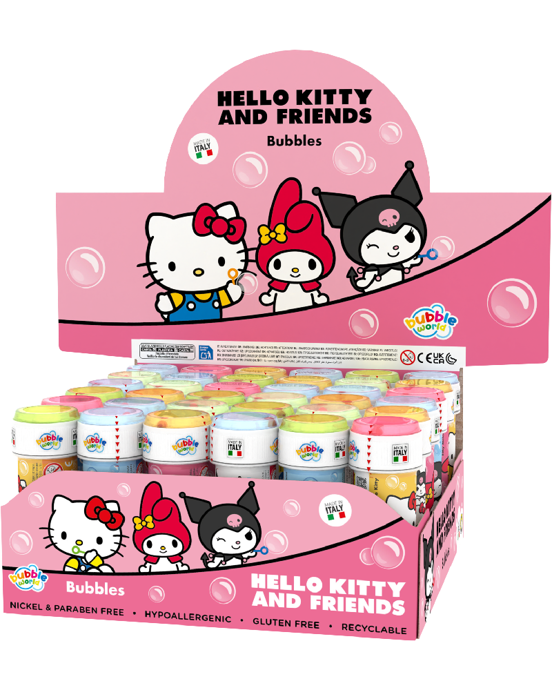 Hello Kitty e Friends - Bolle di sapone Bubble World - Confezione da 36 pz