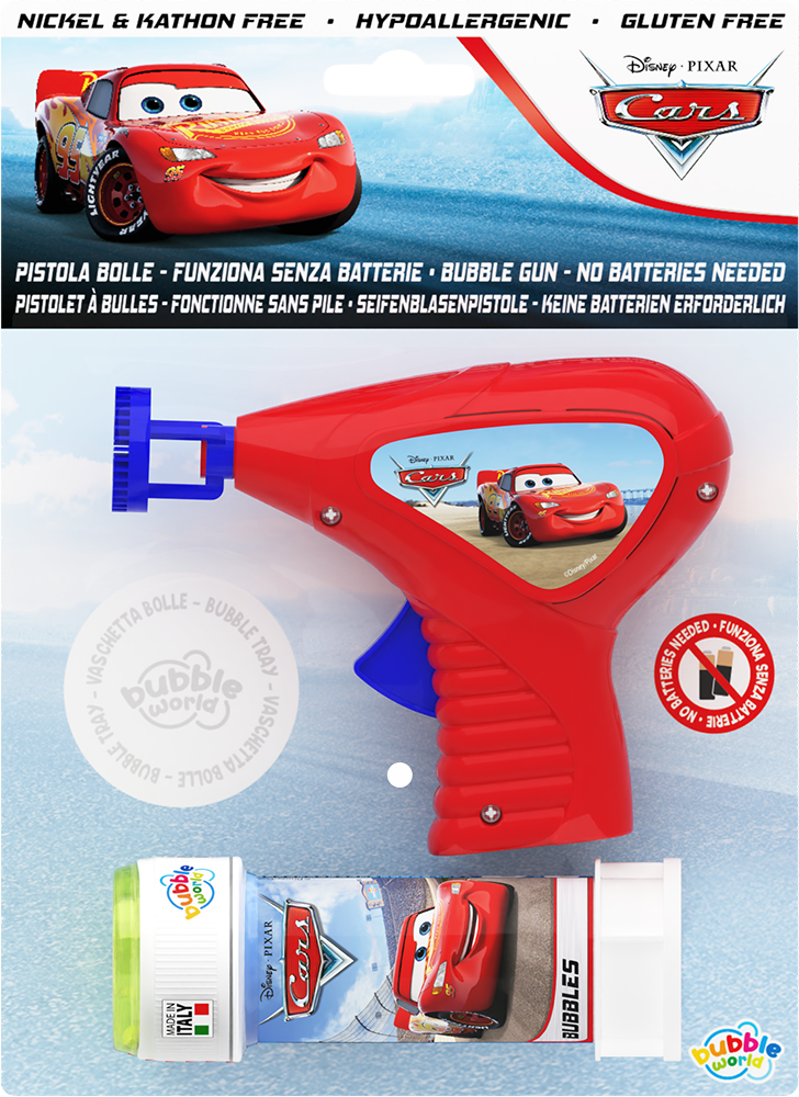 Disney/Pixar Cars - Pistola bolle piccola Bubble World in blister
