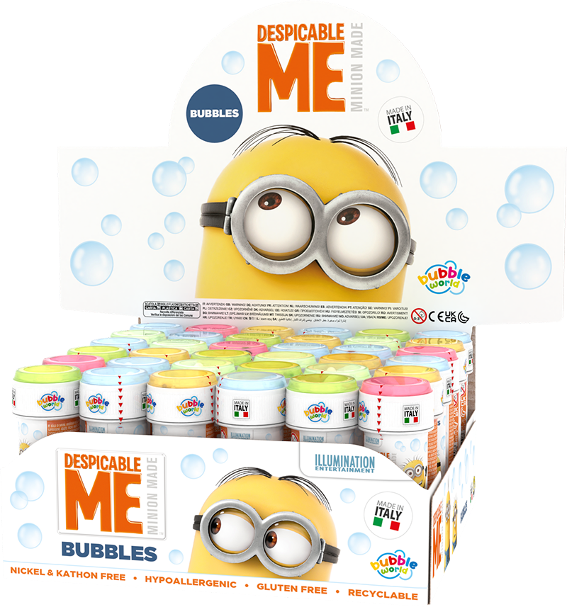 Minions - Bolle di sapone Bubble World - Confezione da 36 pz