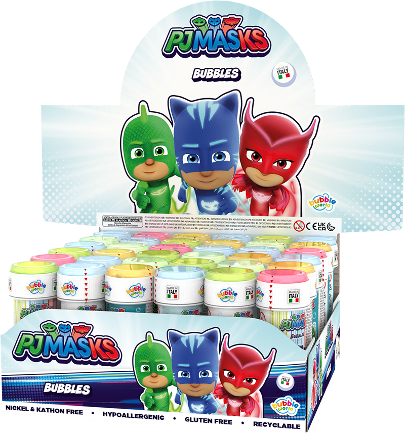 Pj Masks - Bolle di sapone Bubble World - Confezione da 36 pz